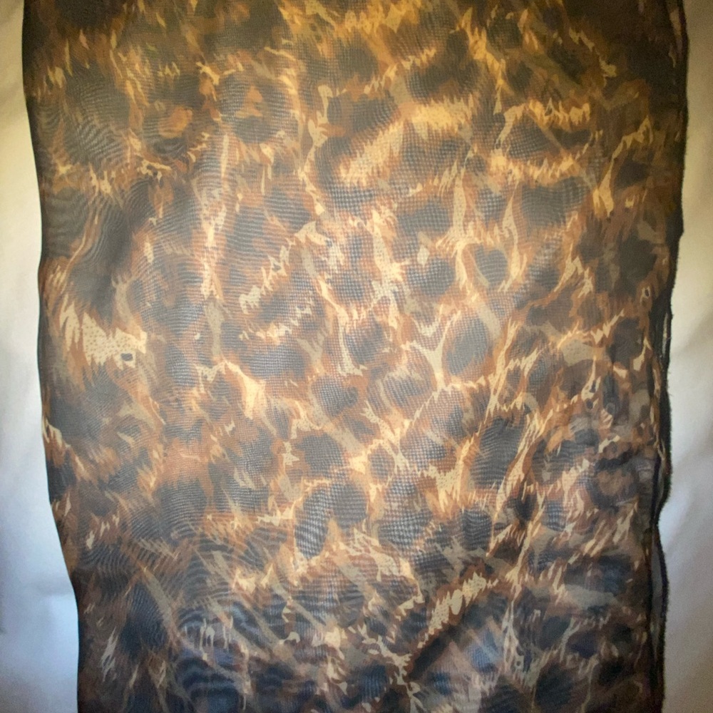 Vintage Leopard Print Mesh Scarf